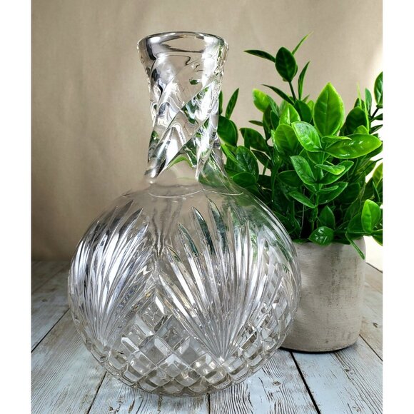 Model Flint 891 Water Bottle Pineapple and Fan Shepherd’s Plaid EAPG Clear Glass - Picture 1 of 8